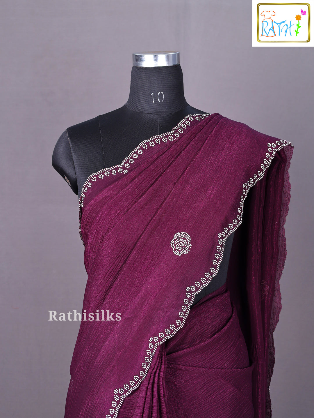 Crush Material Party Wear Saree