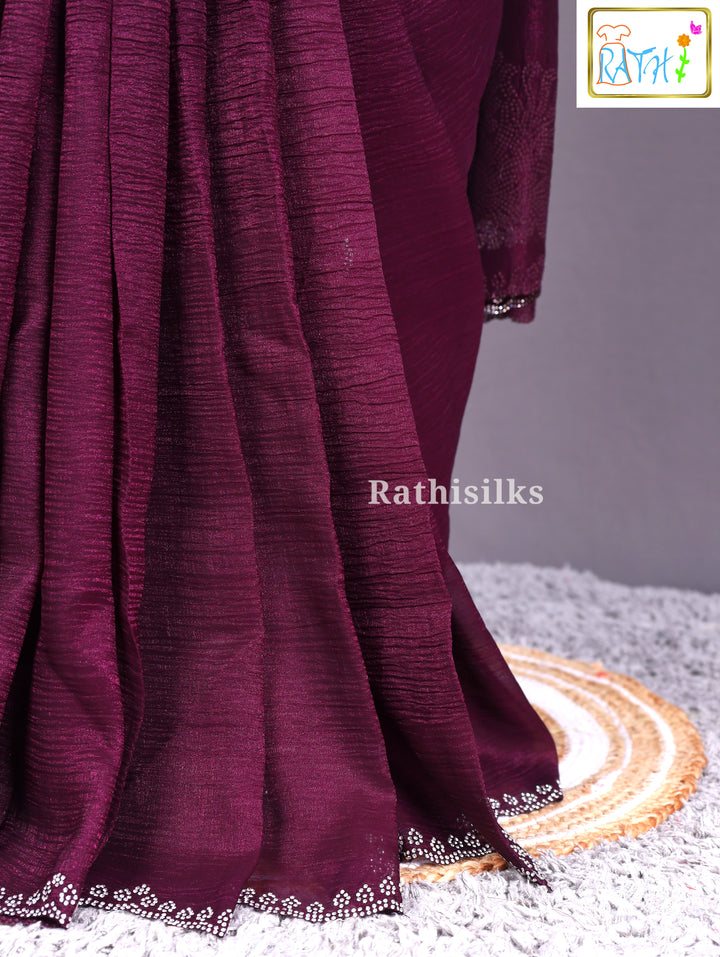 Crush Material Party Wear Saree