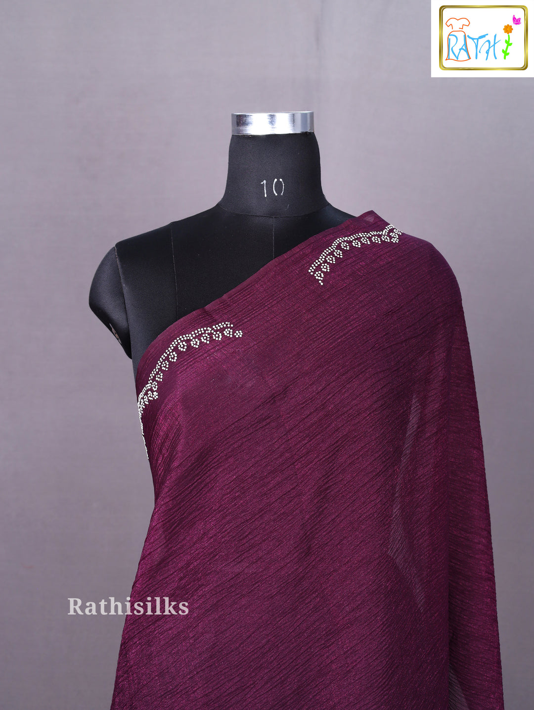 Crush Material Party Wear Saree