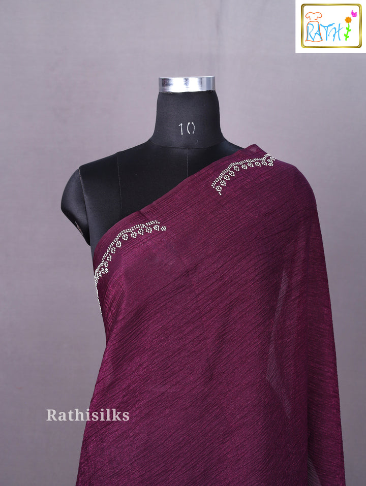 Crush Material Party Wear Saree