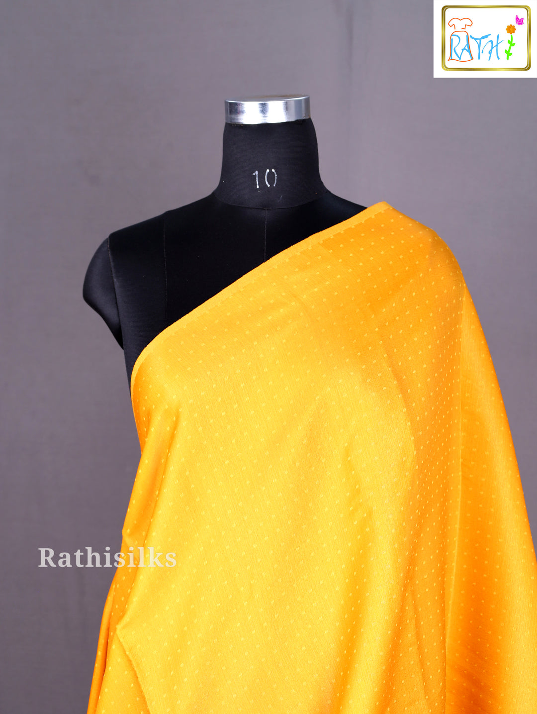 Bright Yellow Synthetic Embroidered Saree