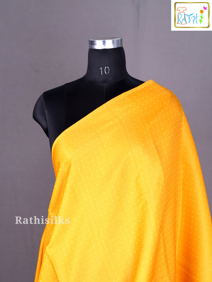 Bright Yellow Synthetic Embroidered Saree