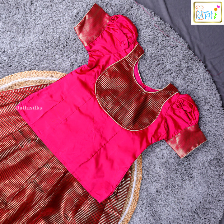 Traditional Pink Pavadai Sattai