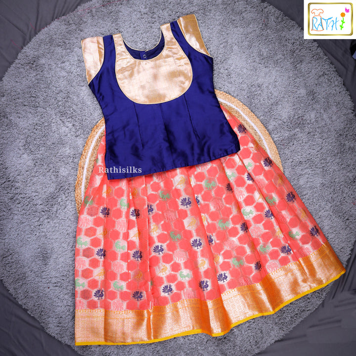 Traditional Pink & Coral Pavadai Sattai