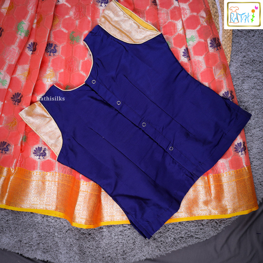 Traditional Pink & Coral Pavadai Sattai