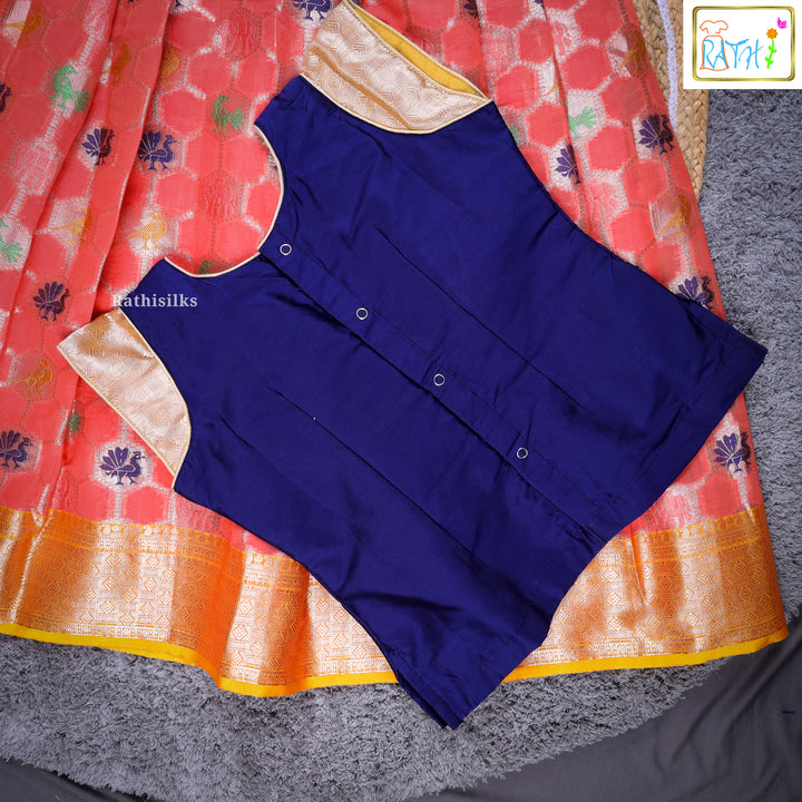 Traditional Pink & Coral Pavadai Sattai