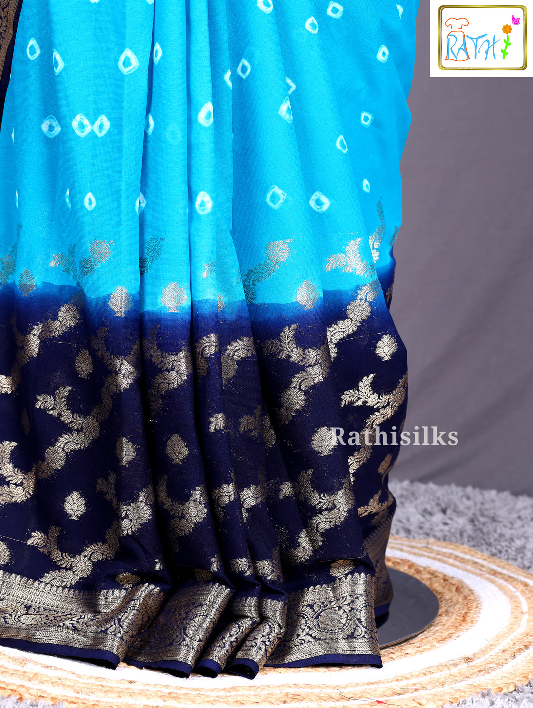 Royal Blue Semi Mysore Silk Saree