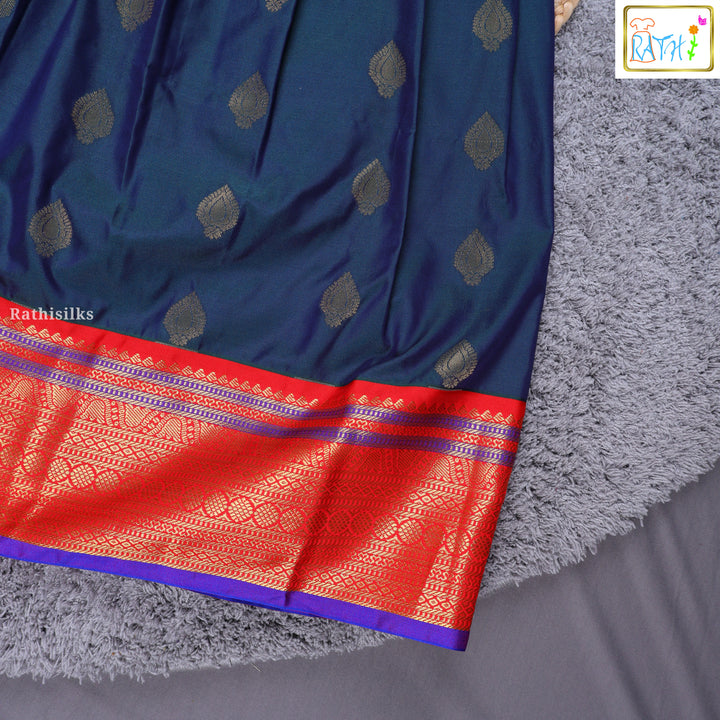 Traditional Red & Navy Pavadai Sattai