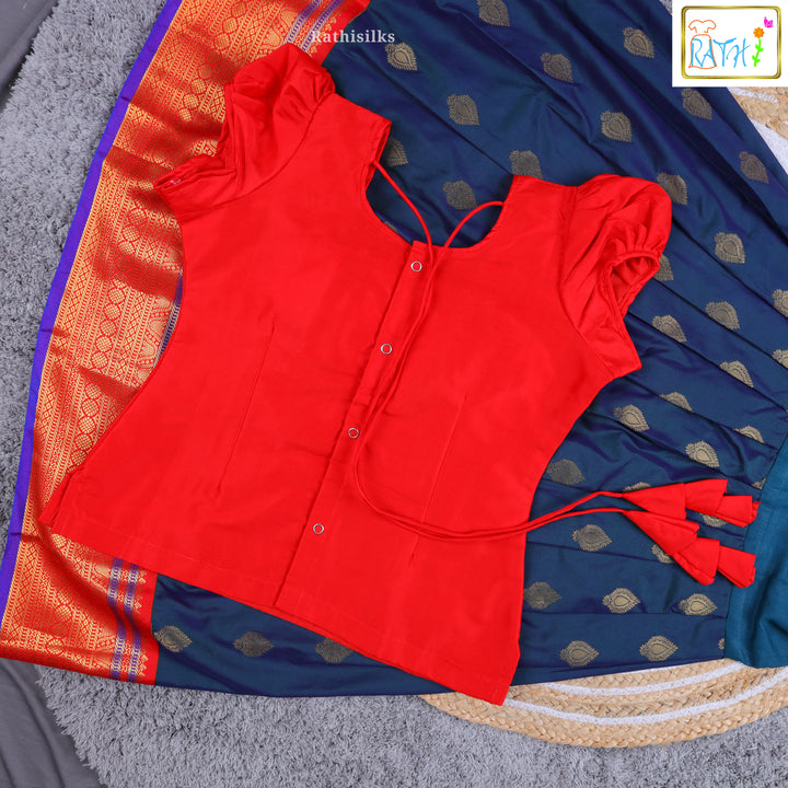 Traditional Red & Navy Pavadai Sattai