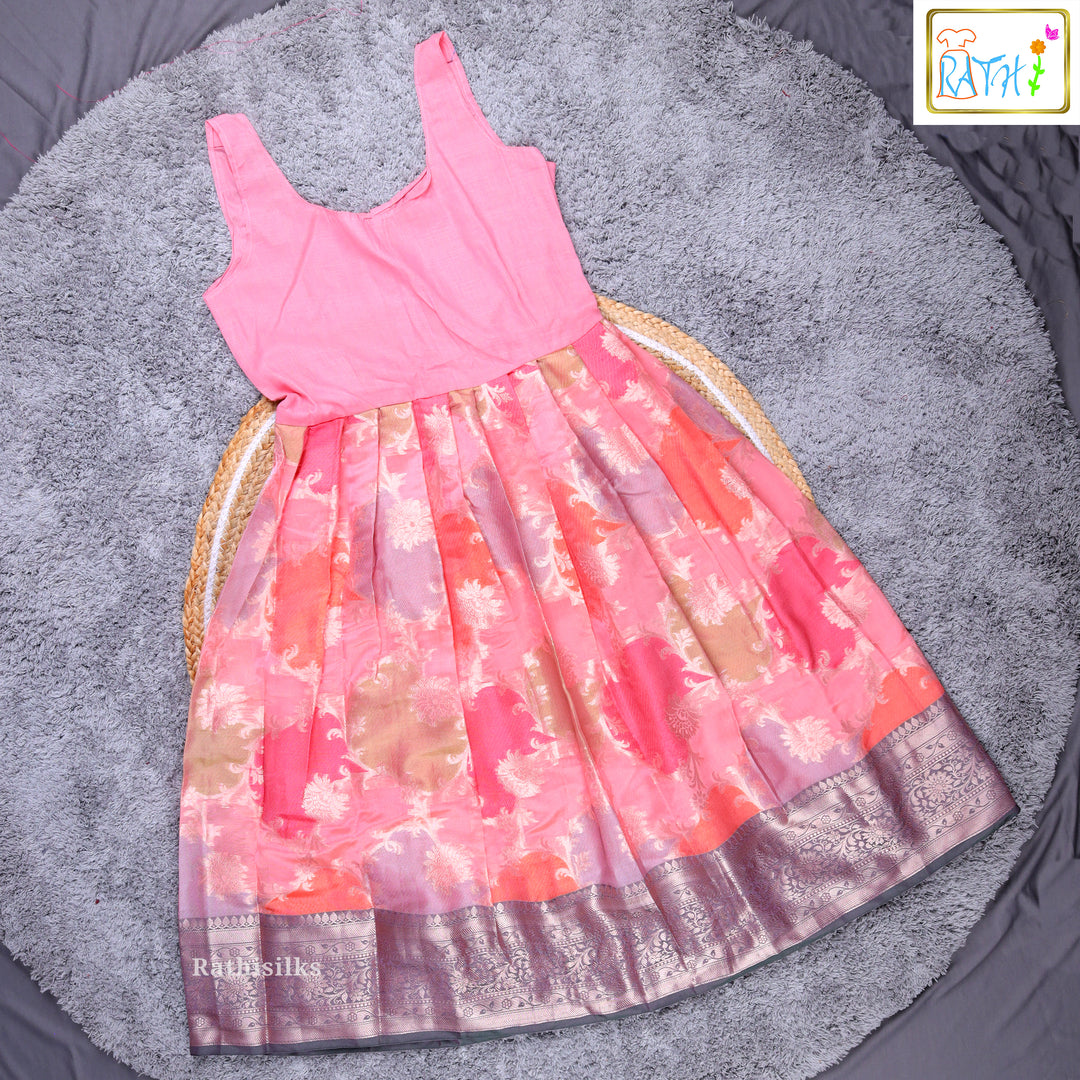 Traditional Pink & Green Pavadai Sattai