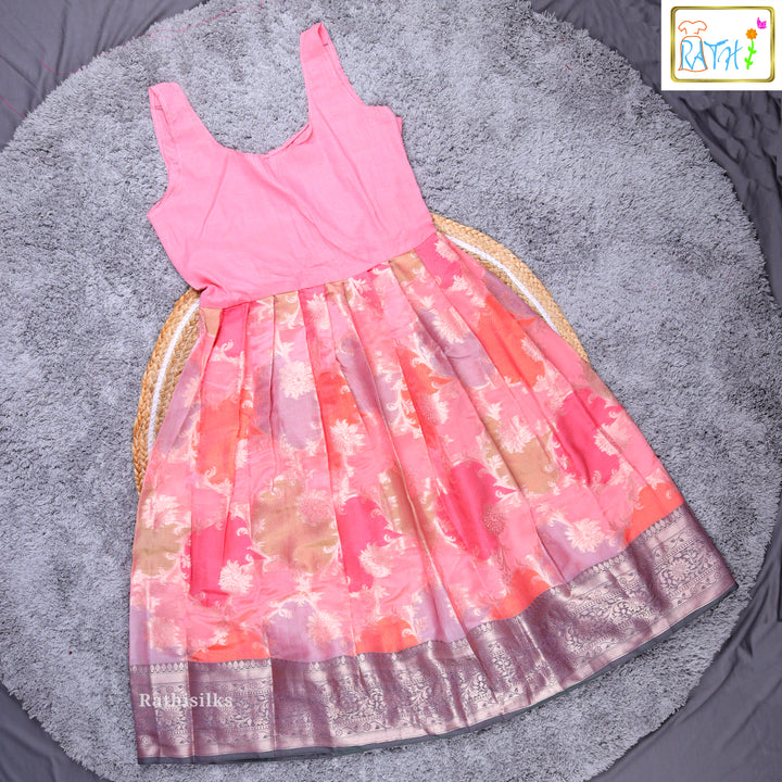 Traditional Pink & Green Pavadai Sattai