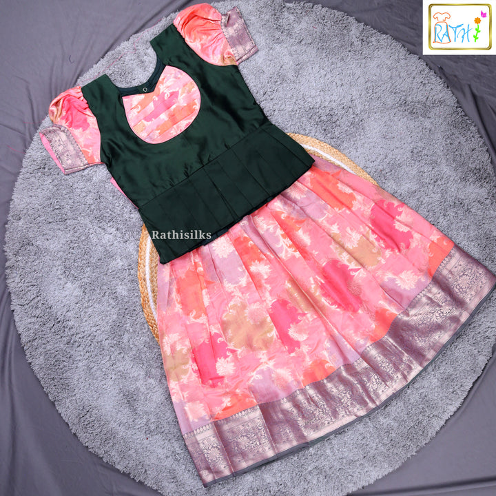 Traditional Pink & Green Pavadai Sattai