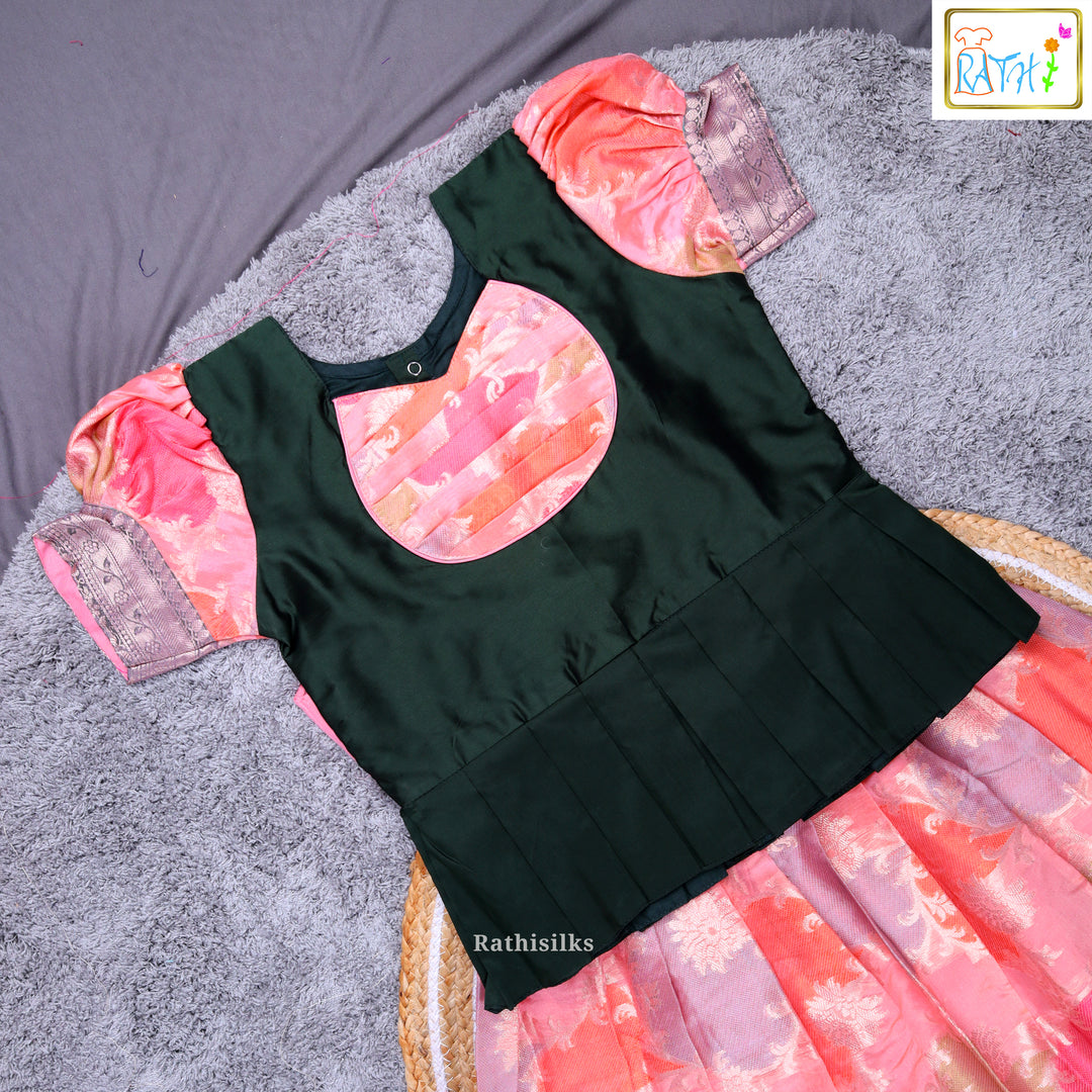 Traditional Pink & Green Pavadai Sattai