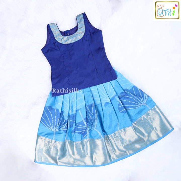 Beautiful Blue Art Silk Pavadai Set