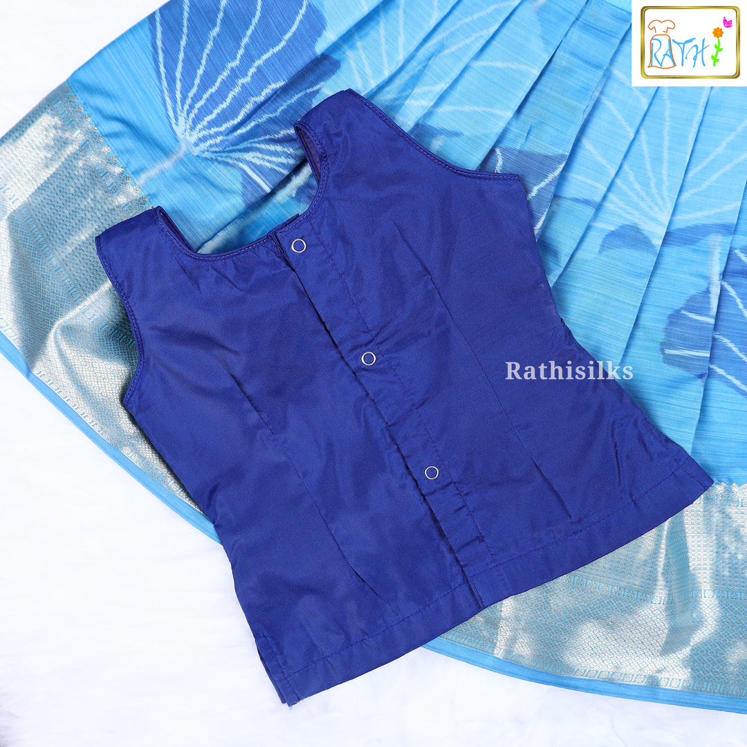 Beautiful Blue Art Silk Pavadai Set