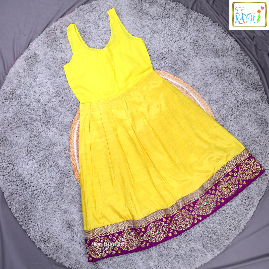 Traditional Purple & Yellow Pavadai Sattai