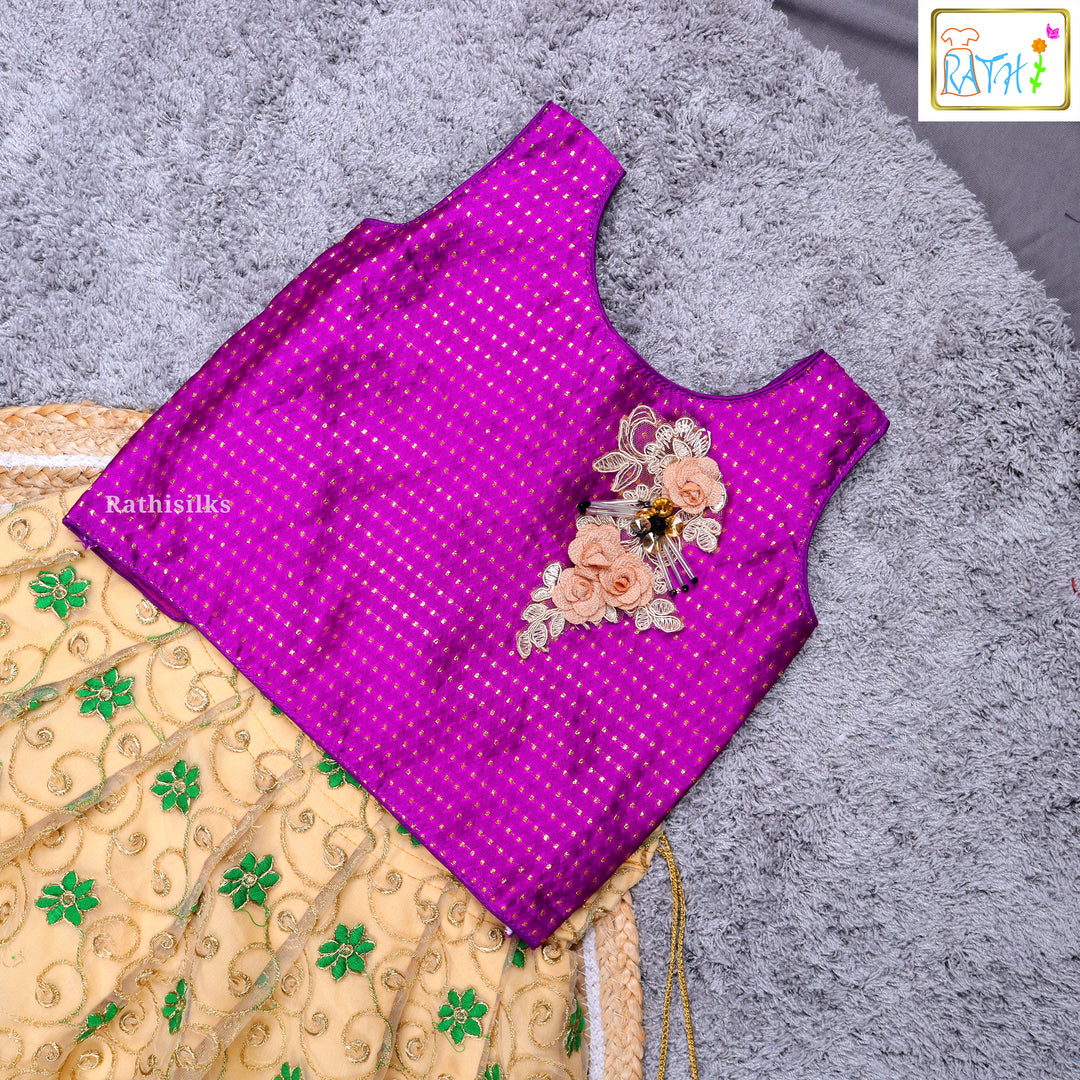 Traditional Purple & Yellow Pavadai Sattai