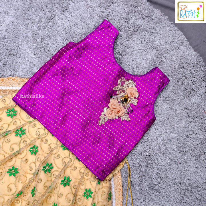 Traditional Purple & Yellow Pavadai Sattai