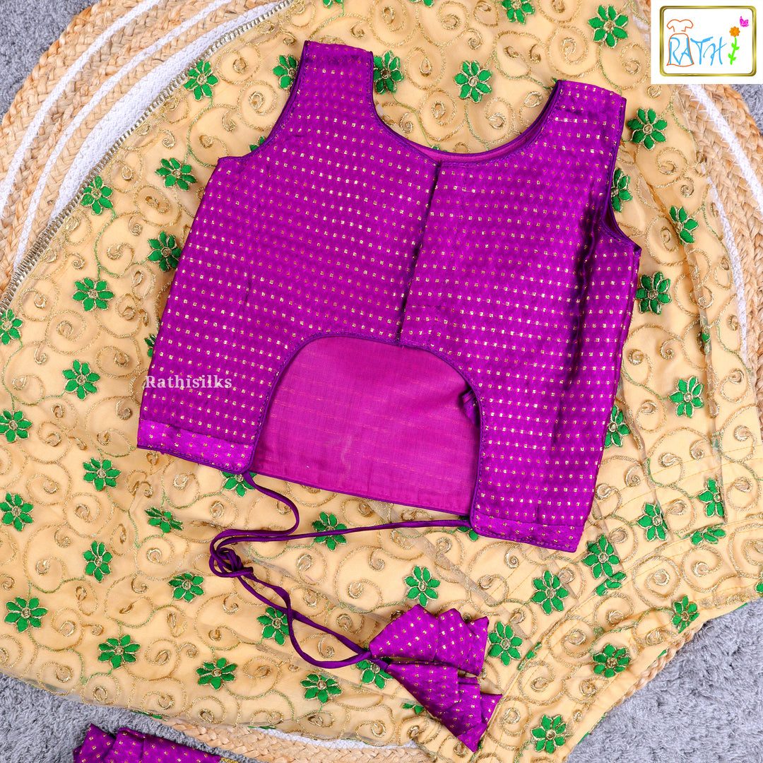 Traditional Purple & Yellow Pavadai Sattai