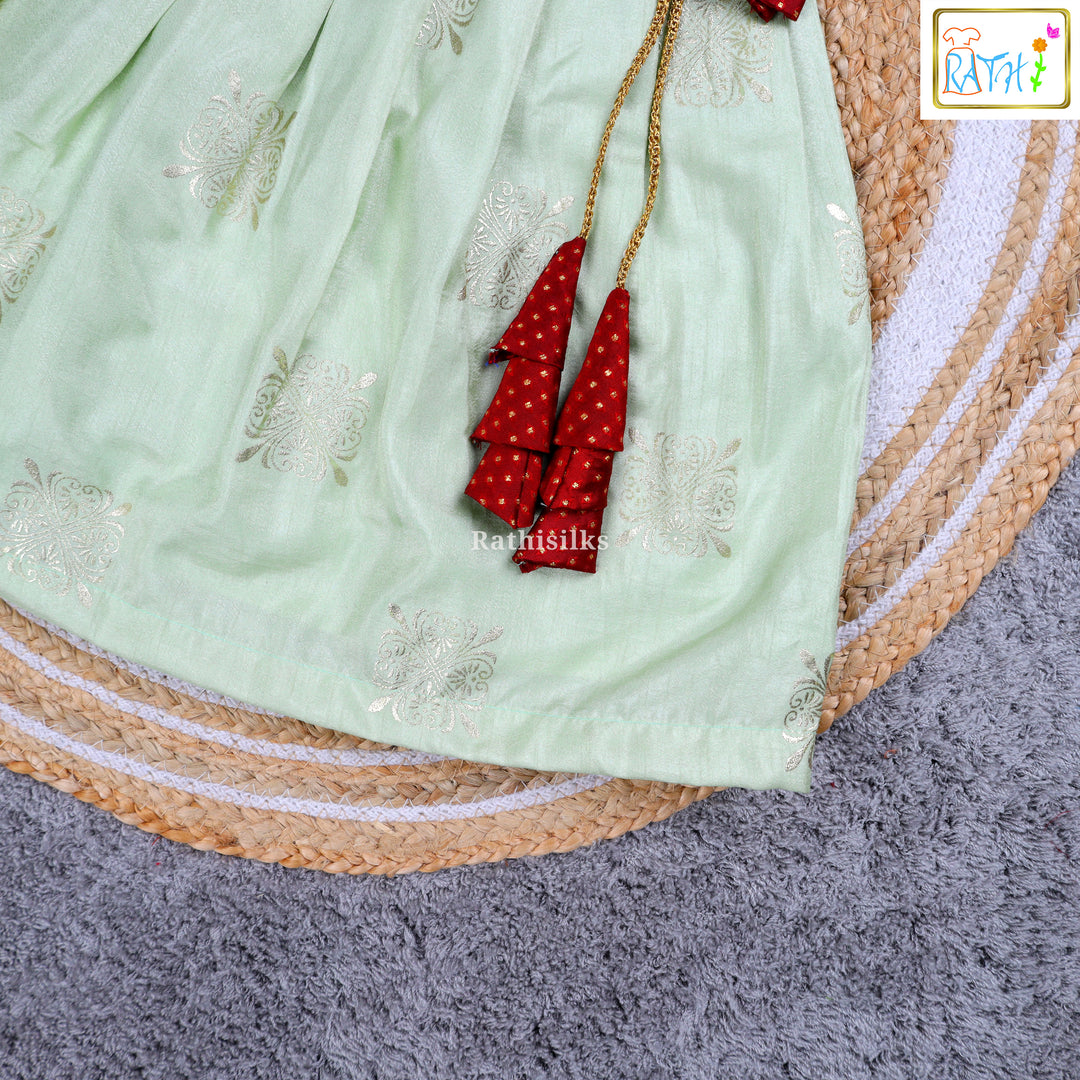Traditional Red & Green Pavadai Sattai