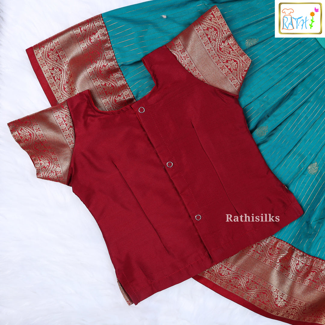 Karishma Top with Art Silk Pavadai Set