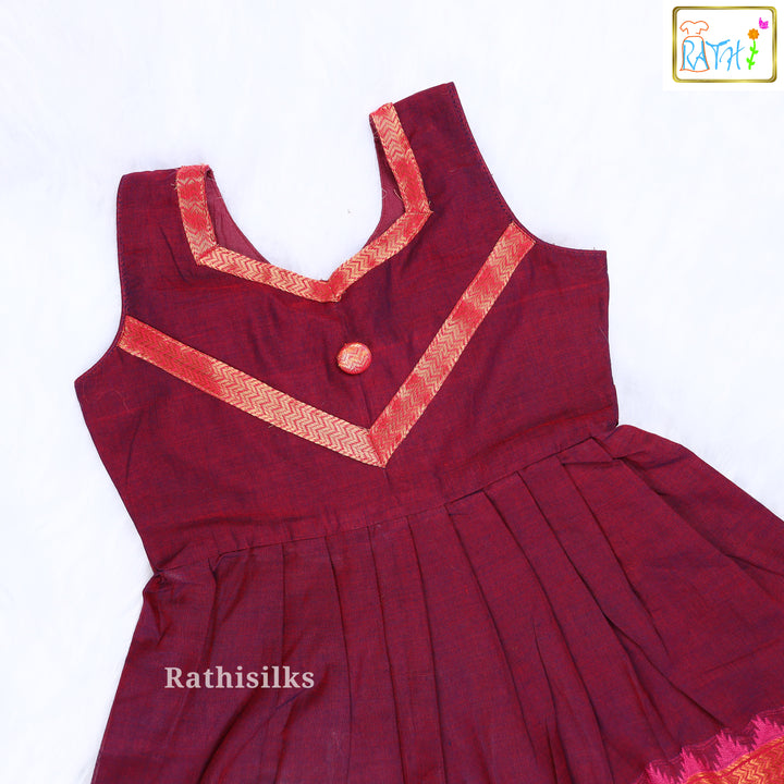 Elegant Mangalagiri Cotton Frock