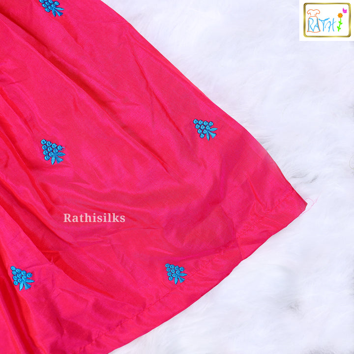 Elegant Embroidered Art Silk Frock