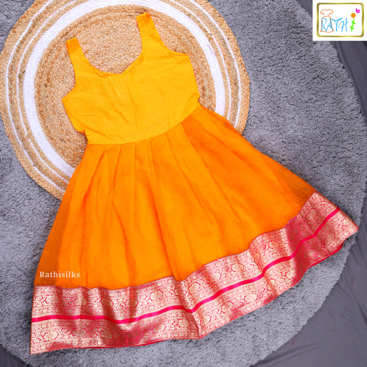 Girls’ Pink & Orange Pavadai Sattai