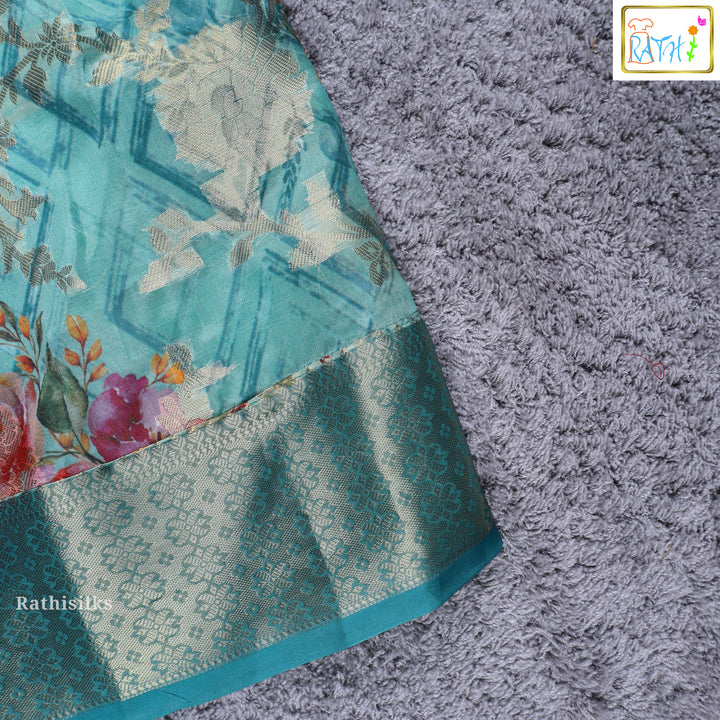 Red & Green Floral Pavadai Sattai