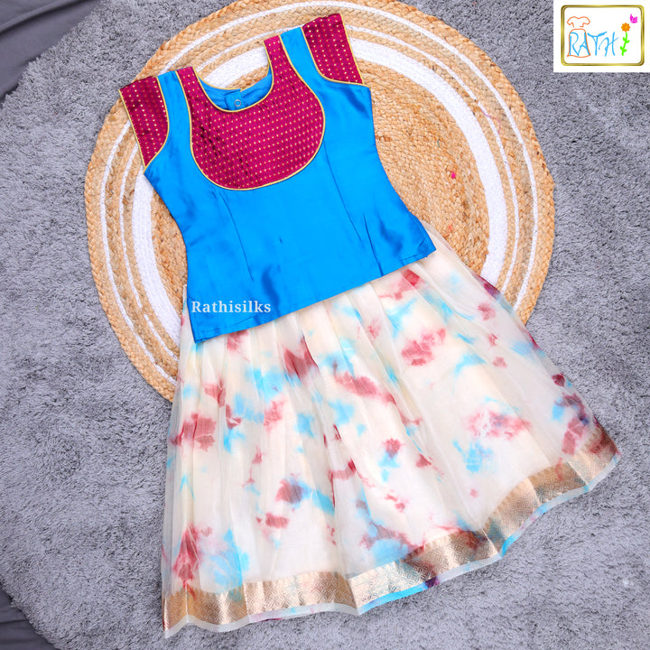 Blue & Cream Pavadai Sattai