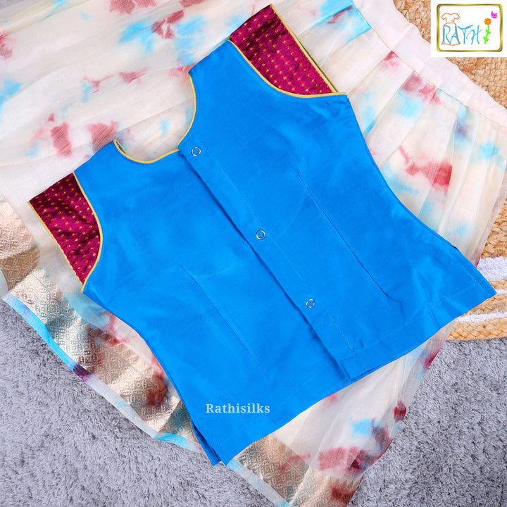 Blue & Cream Pavadai Sattai