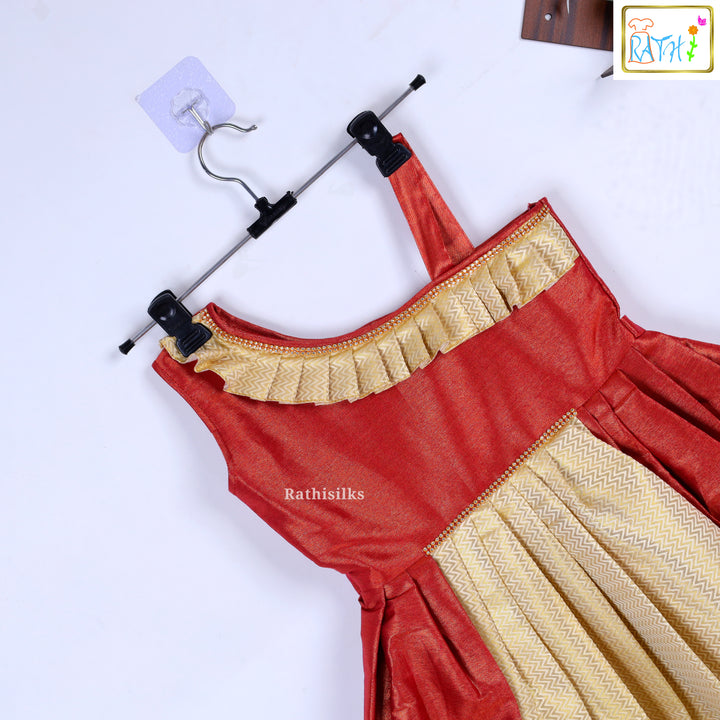 Red & Gold Tissue Frock