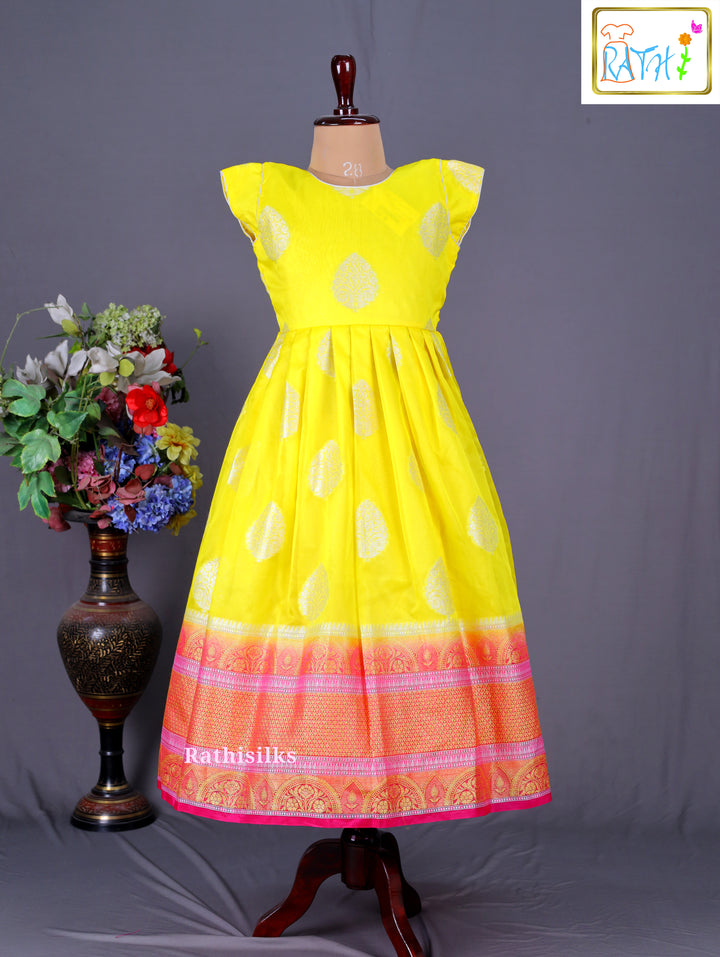 Yellow Tissue Ethnic Gown