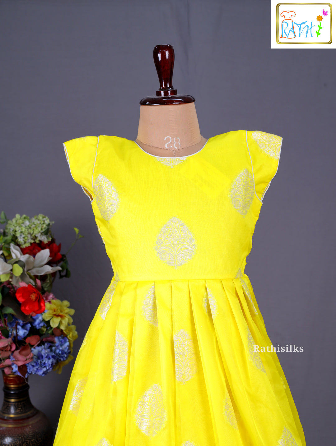 Yellow Tissue Ethnic Gown