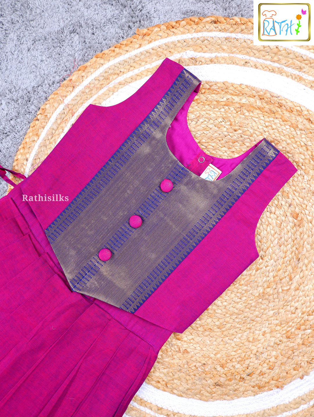 Traditional Green & Blue Pavadai Sattai