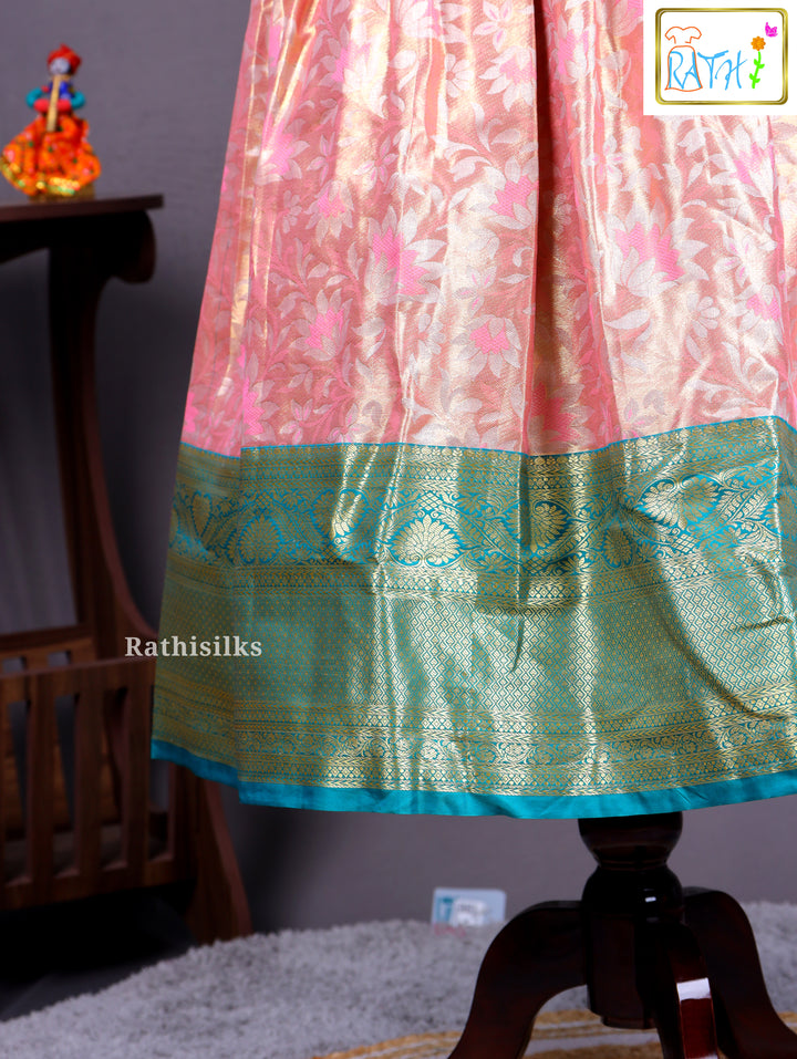 Girls’ Saree Dress with Contrast Davani