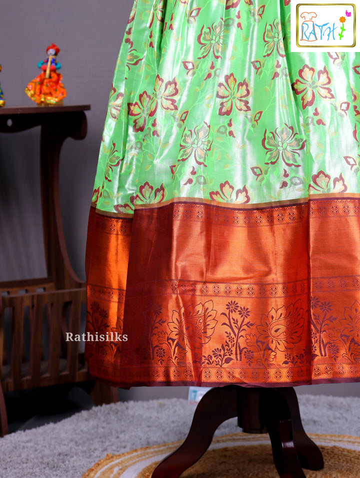 Girls’ Saree Dress with Maroon Davani