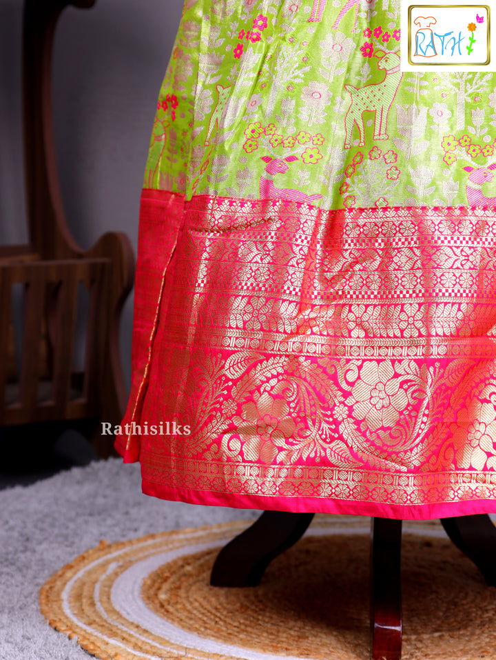 Girls’ Saree Dress with Contrast Davani