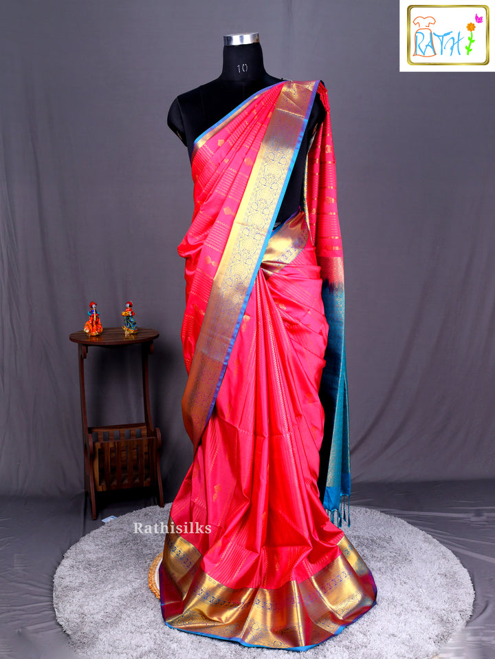 Elegant Pink Art Silk Saree