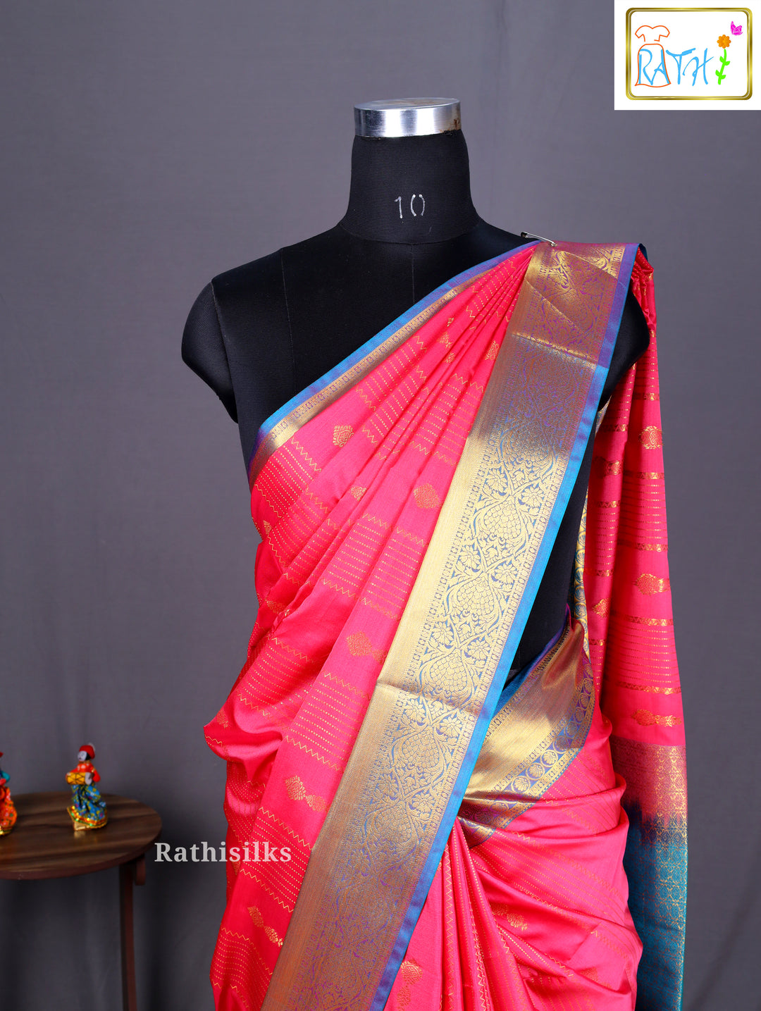 Elegant Pink Art Silk Saree