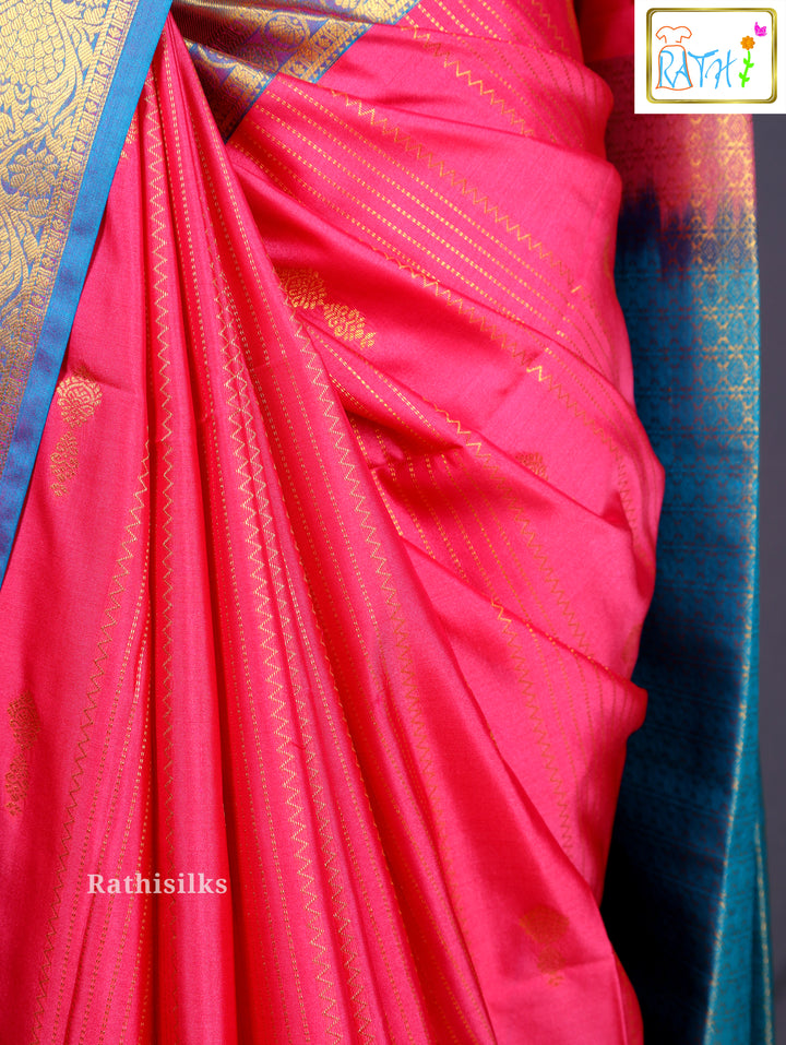 Elegant Pink Art Silk Saree