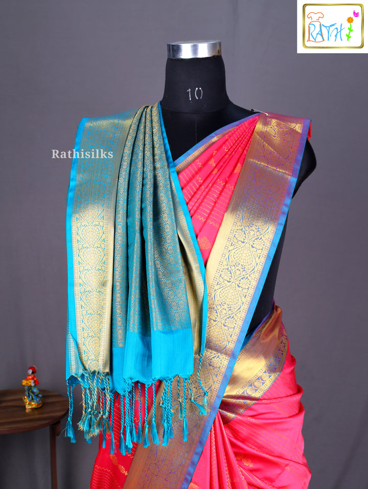 Elegant Pink Art Silk Saree