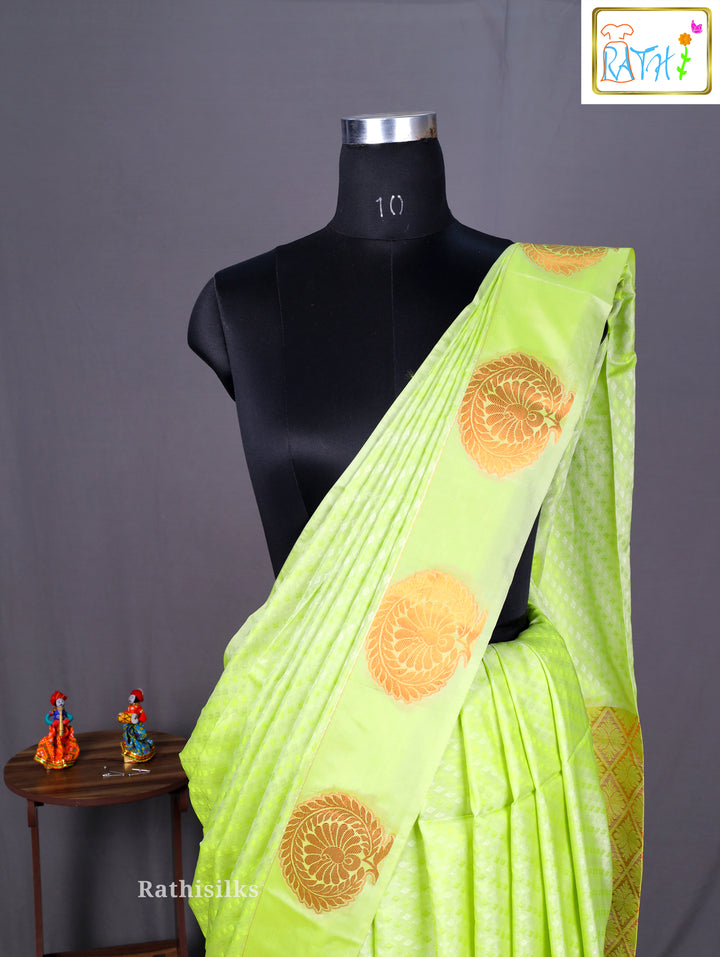 Elegant Lime Green Art Silk Saree