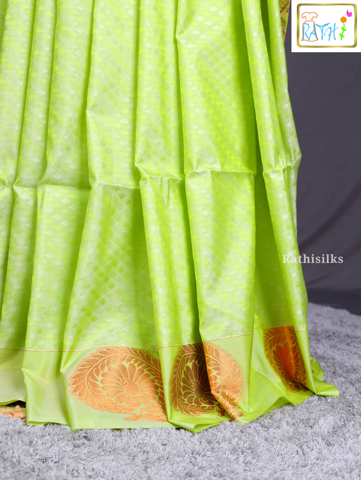 Elegant Lime Green Art Silk Saree