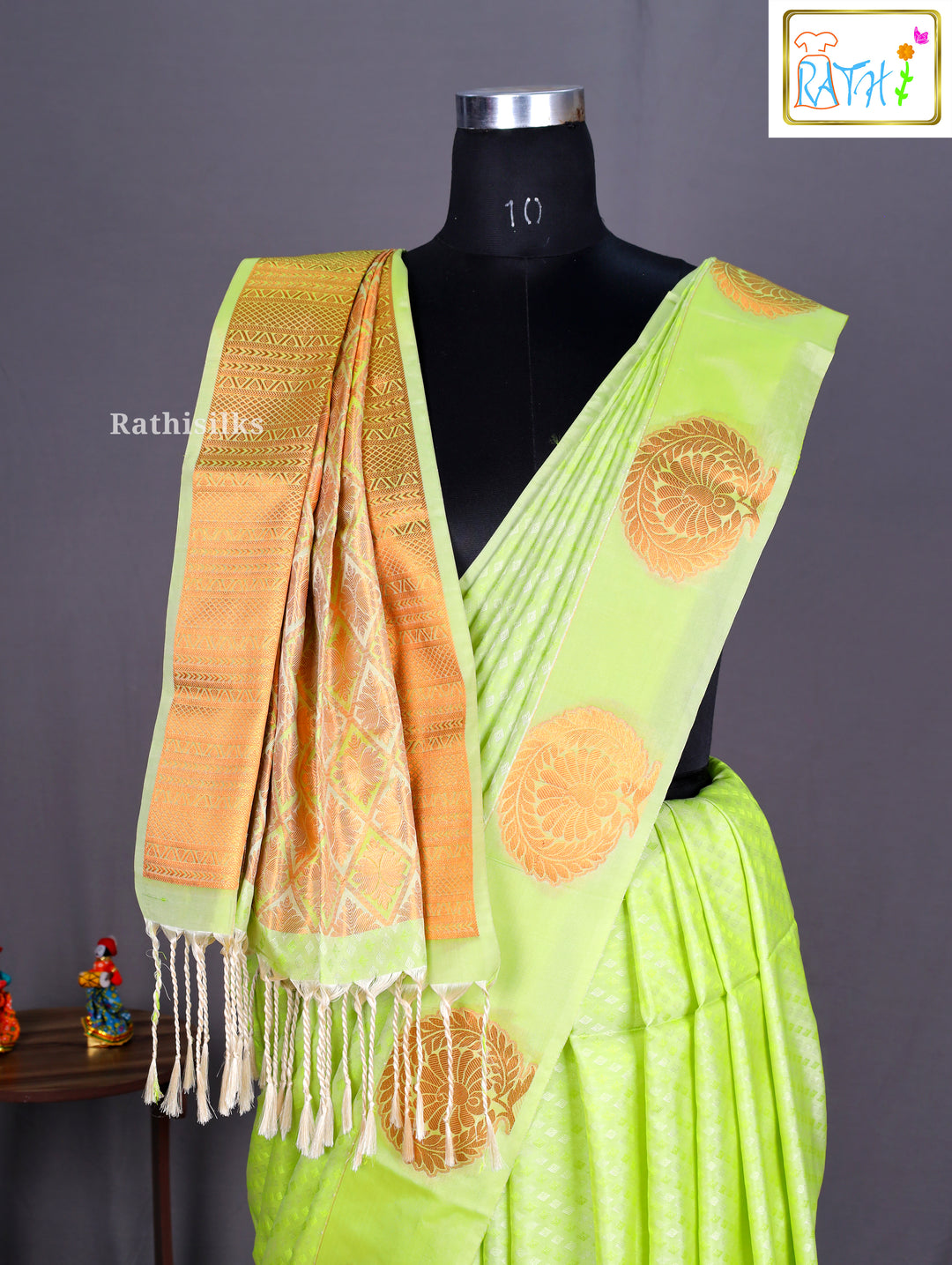 Elegant Lime Green Art Silk Saree