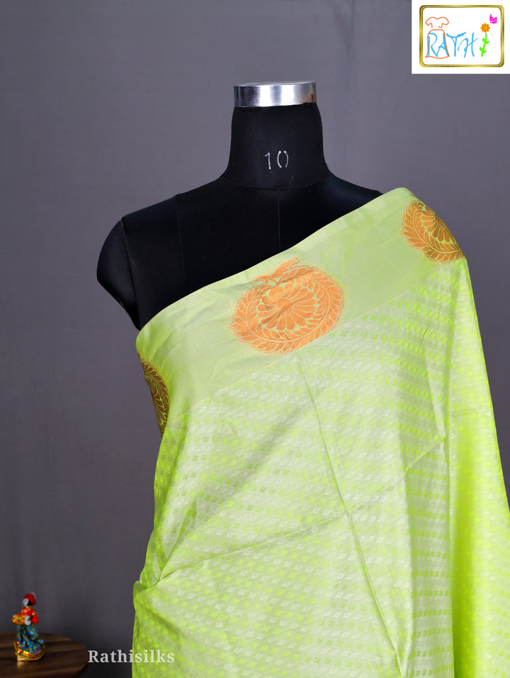 Elegant Lime Green Art Silk Saree