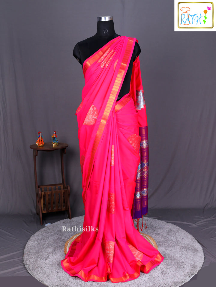 Elegant Pink Art Silk Saree