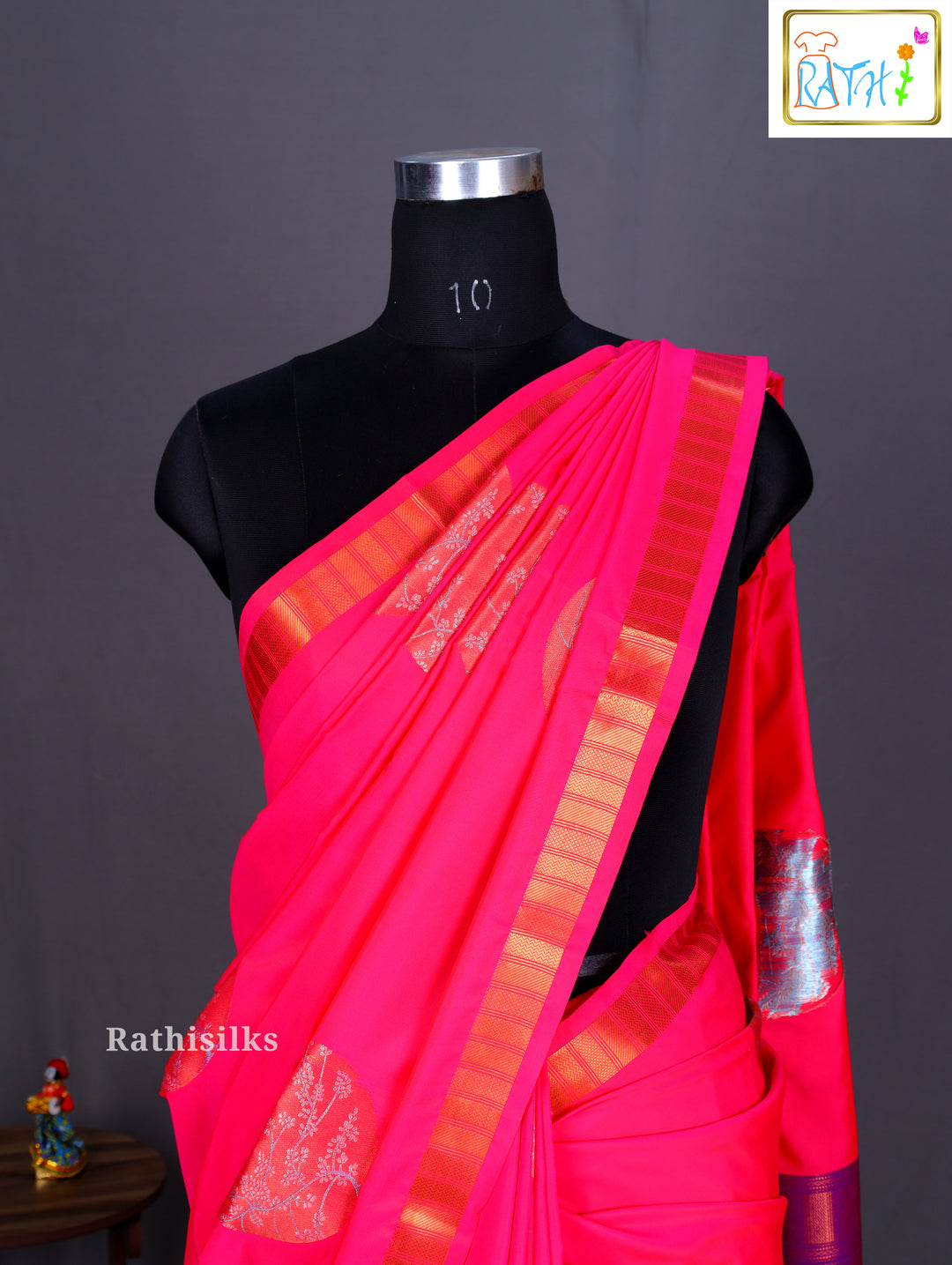 Elegant Pink Art Silk Saree