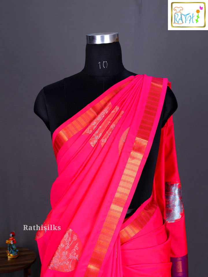 Elegant Pink Art Silk Saree