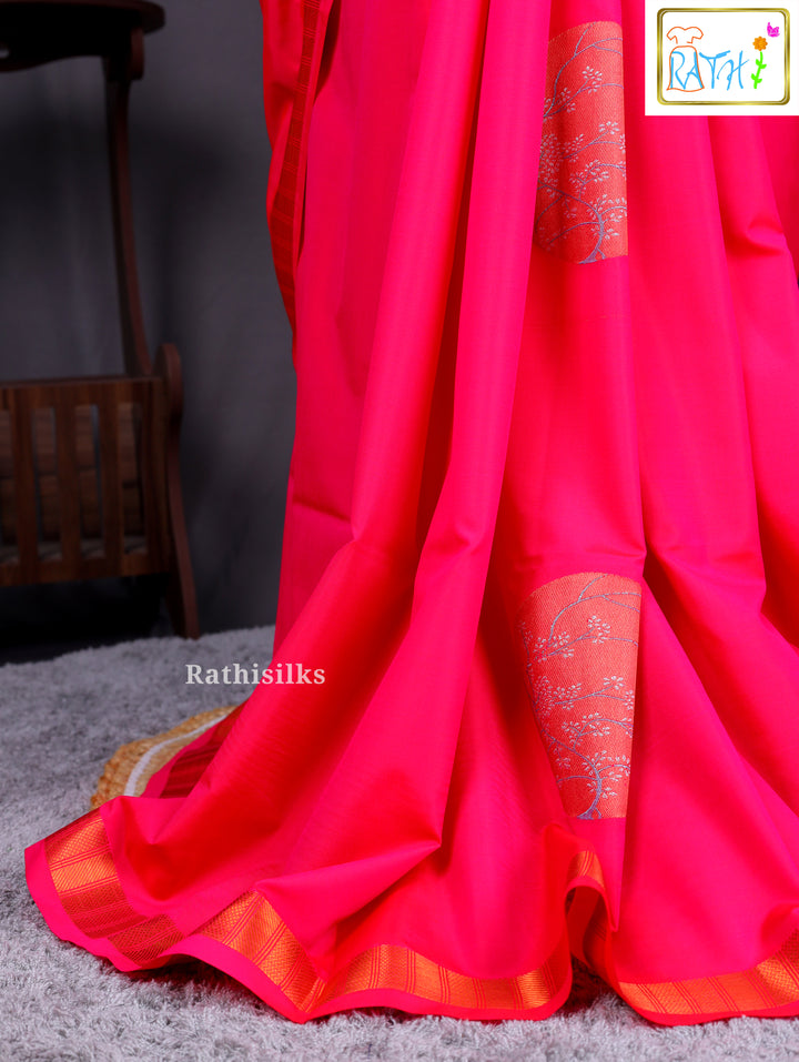 Elegant Pink Art Silk Saree